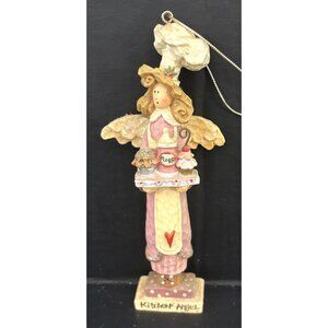 Kurt S. Adler Kitchen Angel Ornament Hand-Painted Resin Chef Hat #Folkart Hand P